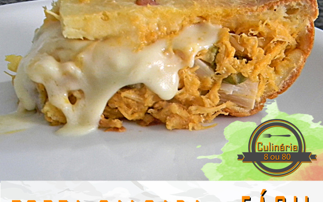 Torta salgada de frango com palmito