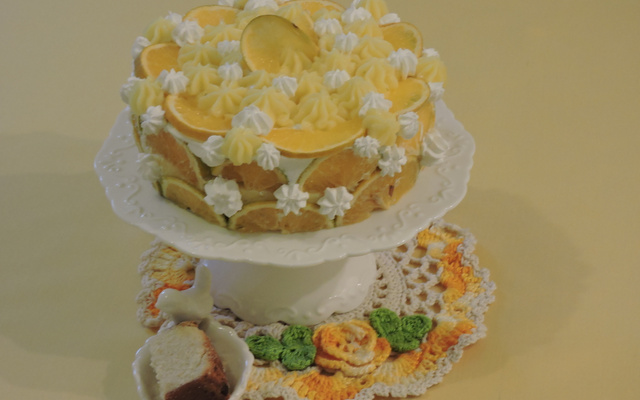 Bolo baba de moça de laranja