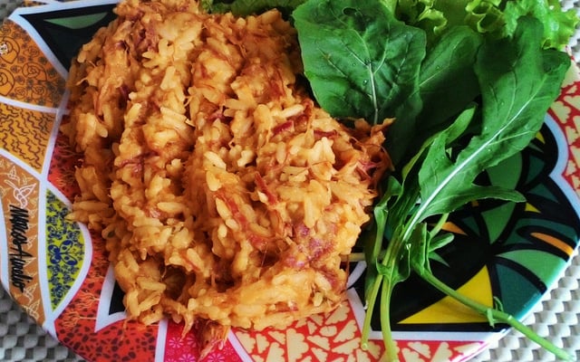 Risoto de carne seca com abóbora