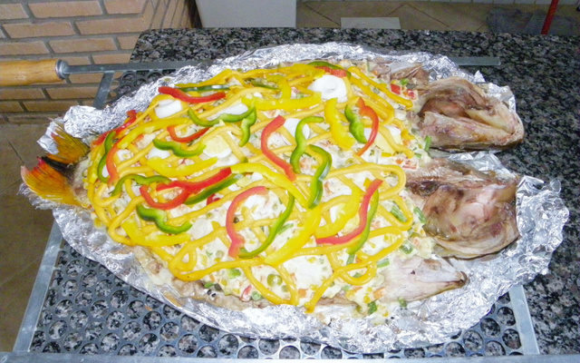 Dourado Aberto Recheado na Grelha