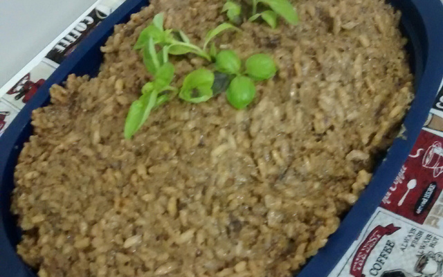 Risoto de funghi secchi ao leite