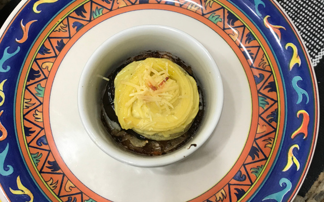 Entrada de berinjela e repolho