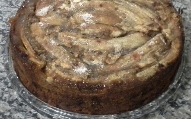 Torta de banana com chocolate