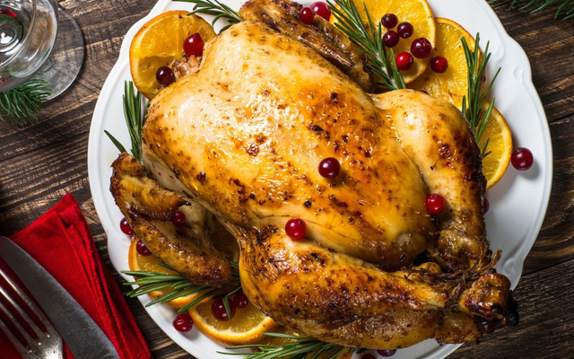 Frango assado de Natal à moda Carolina