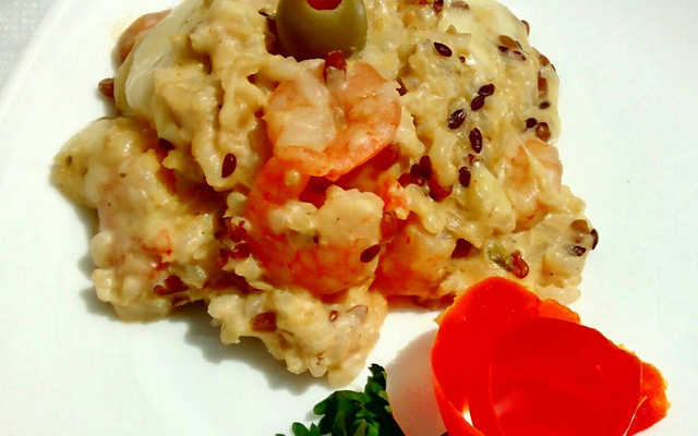 Arroz com Camarão Gratinado