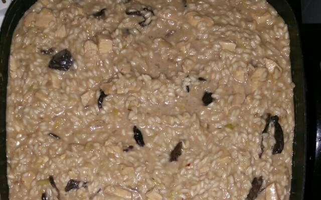 Risoto com funghi e gorgonzola