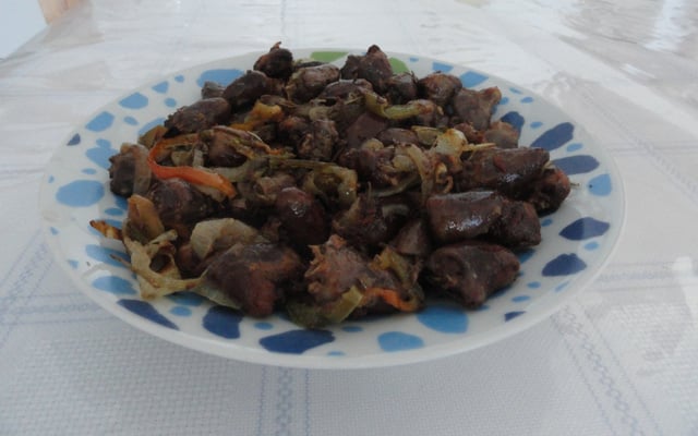 Coração de frango assado