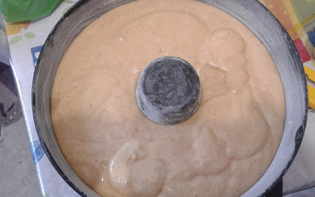 Bolo de paçoca com iogurte