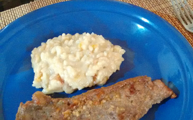 Risoto de queijo brie com damasco especial
