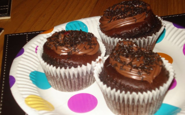 Cupcake amanteigado de chocolate com Nutella