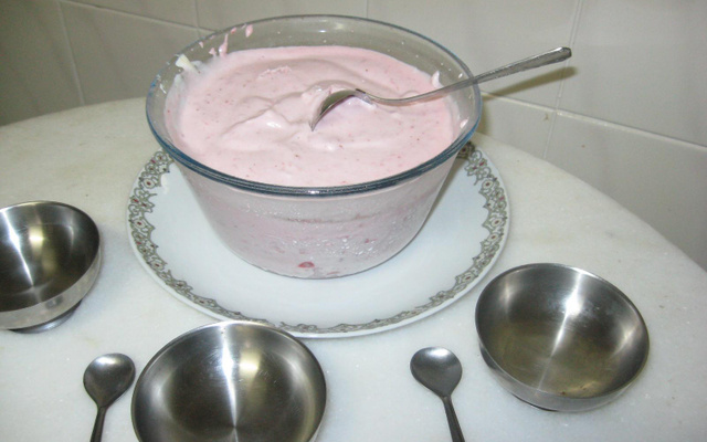 Delicioso sorvete de morango
