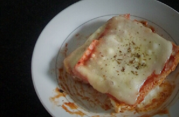 Pizza de pão de forma