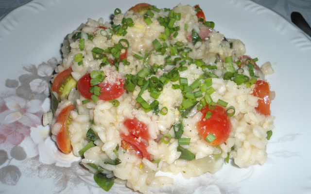 Risoto de Tomate com Manjericão