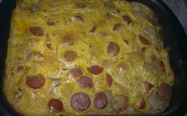 Torta cremosa de salsicha