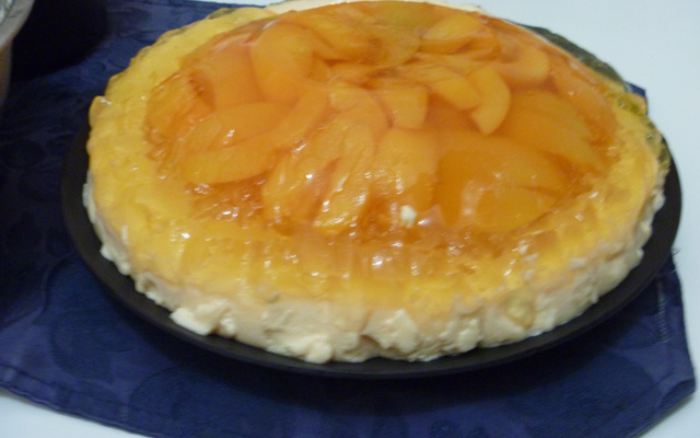 Sobremesa deliciosa de pêssego