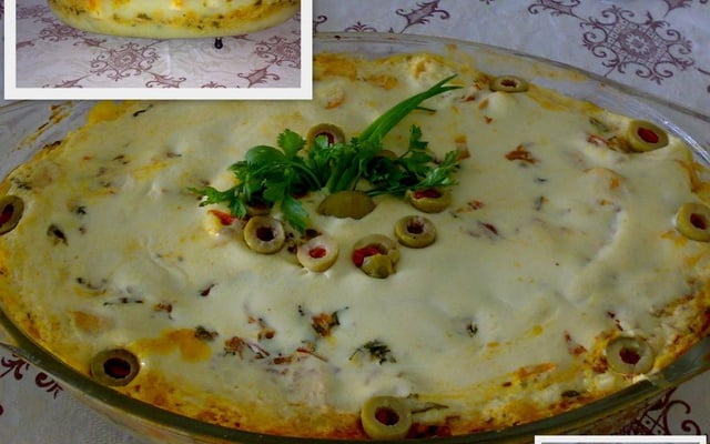 Torta de bacalhau e palmito