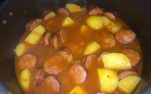 Linguiça calabresa com batata