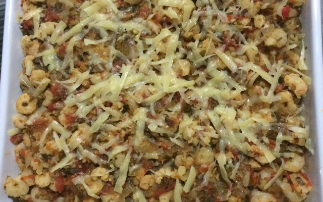 Macarrão com camarão delicioso