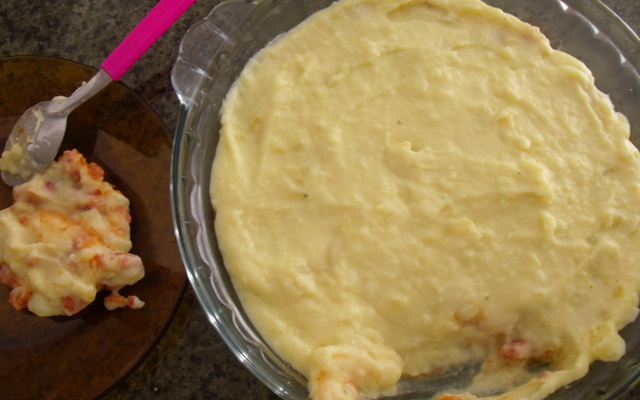 Purê de batata com linguiça