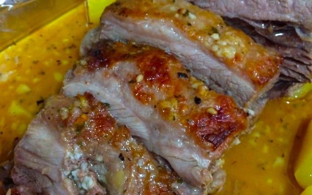 Fraldinha assada na mostarda