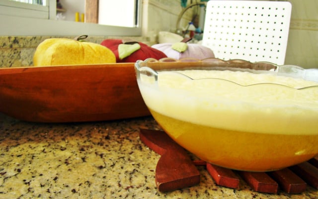 Gelatina com creme de leite