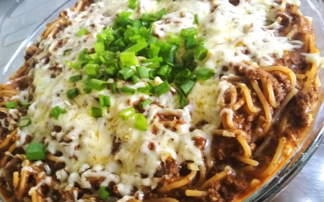 Macarrão com carne moída