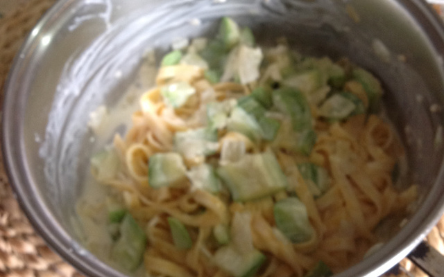 Macarronada com abobrinha