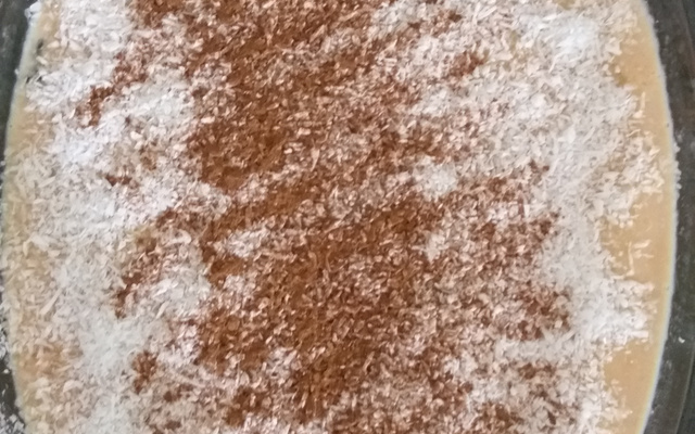 Arroz doce com açúcar queimado