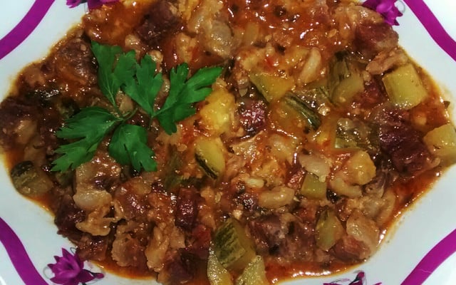 Carne seca com abobrinha