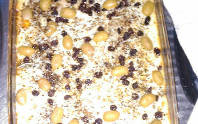 Lasanha com molho branco e bolonhesa