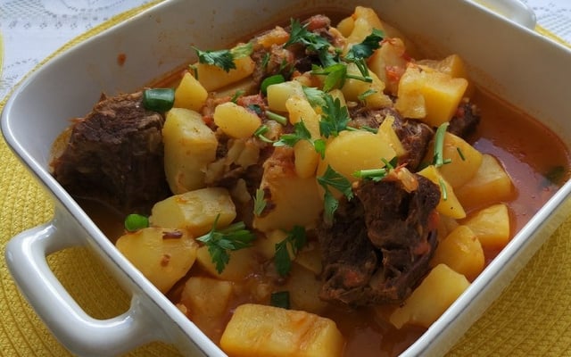 Paleta com abóbora na panela de pressão