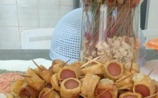 Petiscos de salsicha