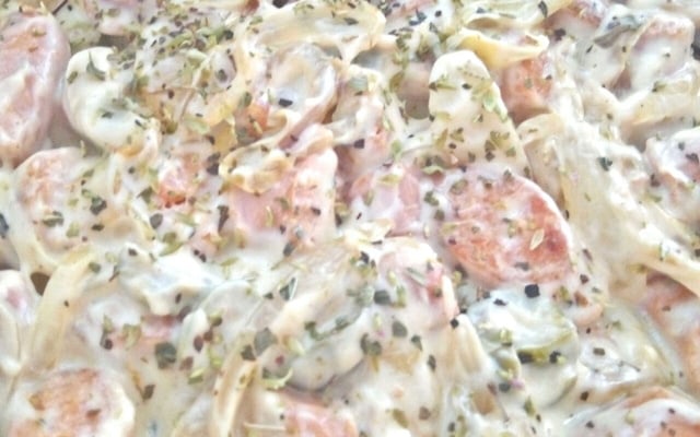 Lingüiça de frango com requeijão