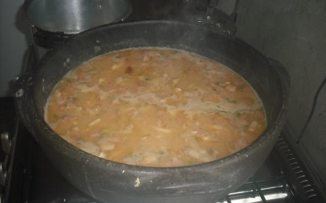 Moqueca de cação com camarão e mariscos do Duda