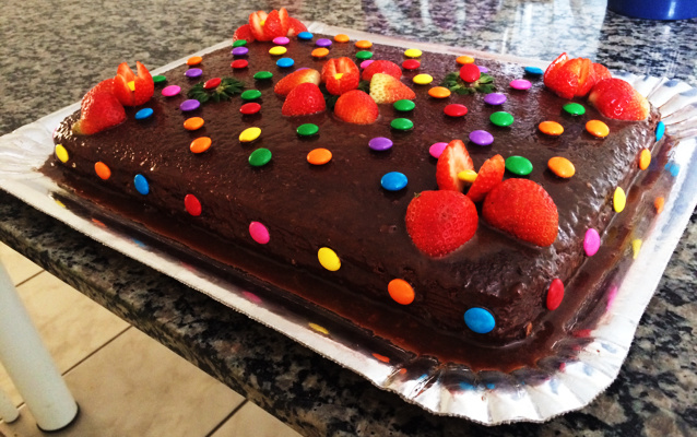 Bolo de morango com nutella