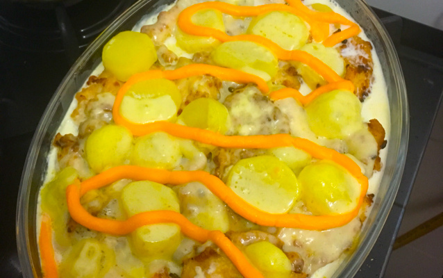 Frango cremoso com batata