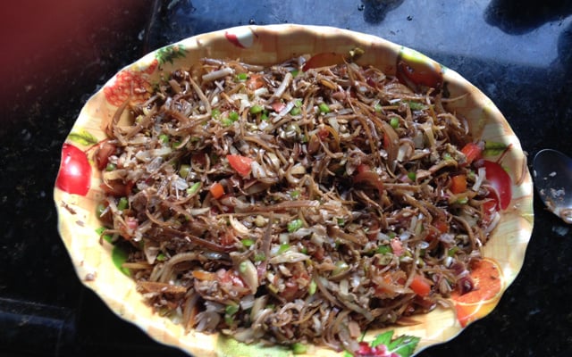 Salada de umbigo de banana