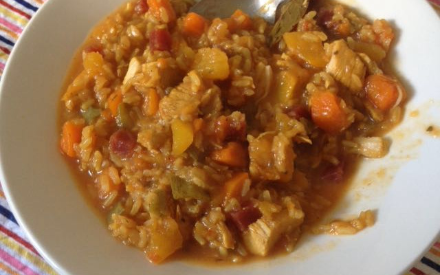 Sopa de arroz integral