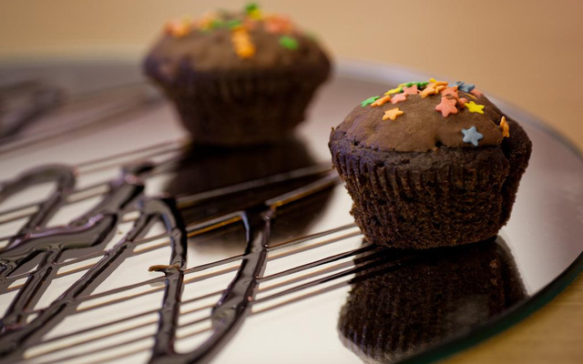 Muffin de chocolate com canela