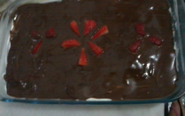 Morango com chantilly e chocolate