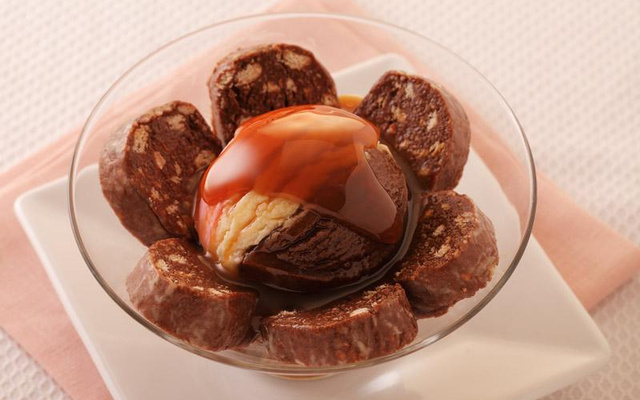 Taça com salaminho de chocolate 