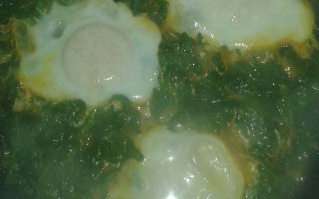 Espinafre com ovo no forno