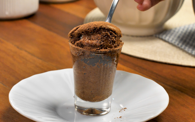 Minissuflê de chocolate
