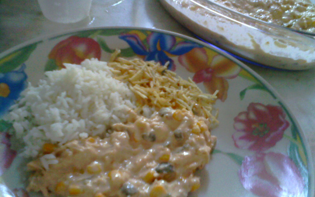 Estrogonofe de frango desfiado