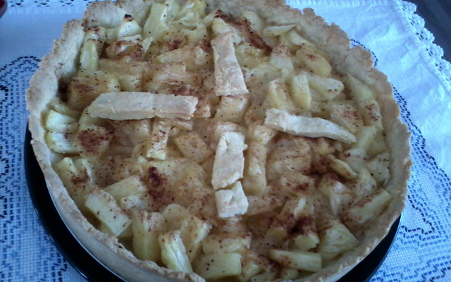 Torta quente de abacaxi ou banana