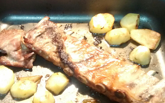 Costela assada com maionese