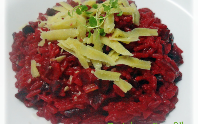 Arroz com beterrabas