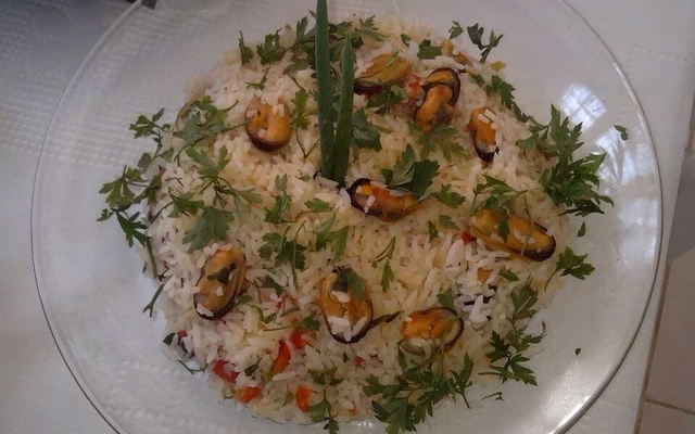 Arroz com mexilhão