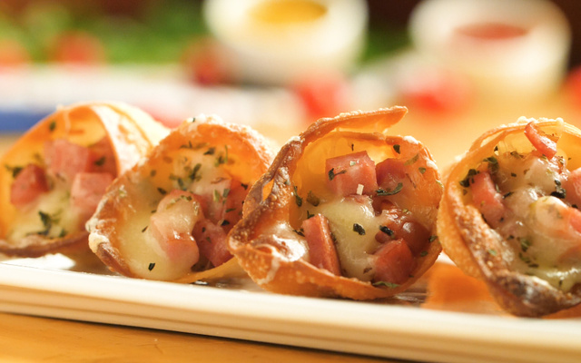 Pizza cone com massa de pastel