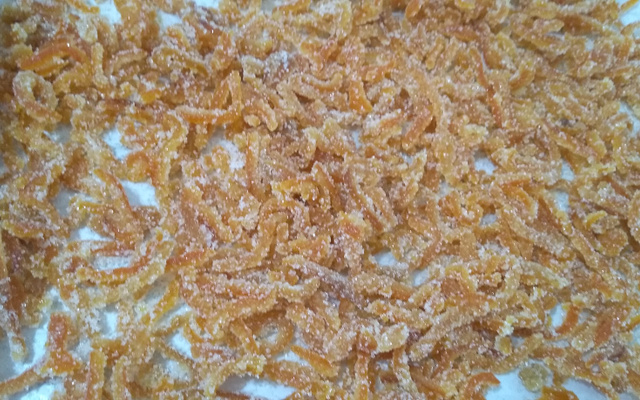 Casca de mexerica cristalizadas